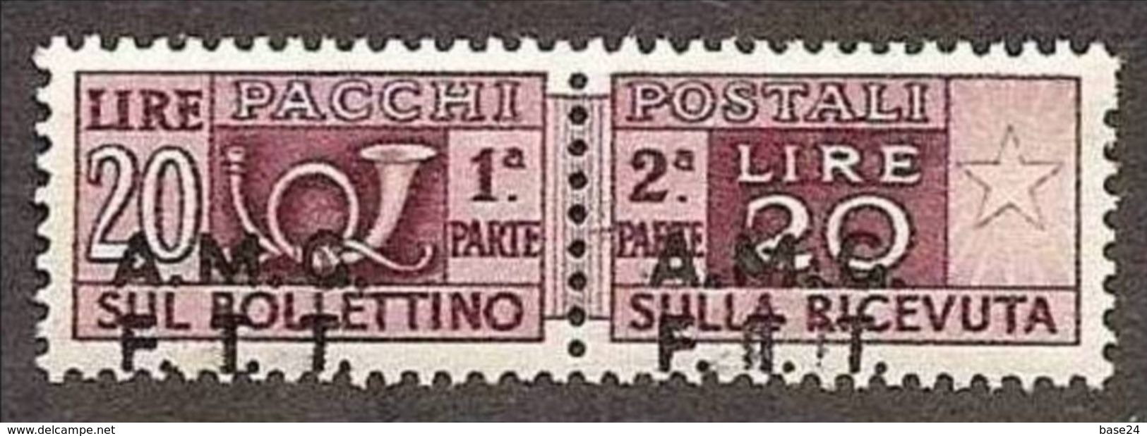 1947 Italia Italy Trieste A  PACCHI POSTALI 20 Lire Bruno Lilla Varietà 7g MNH** Firm.Biondi Parcel Post - Postpaketen/concessie