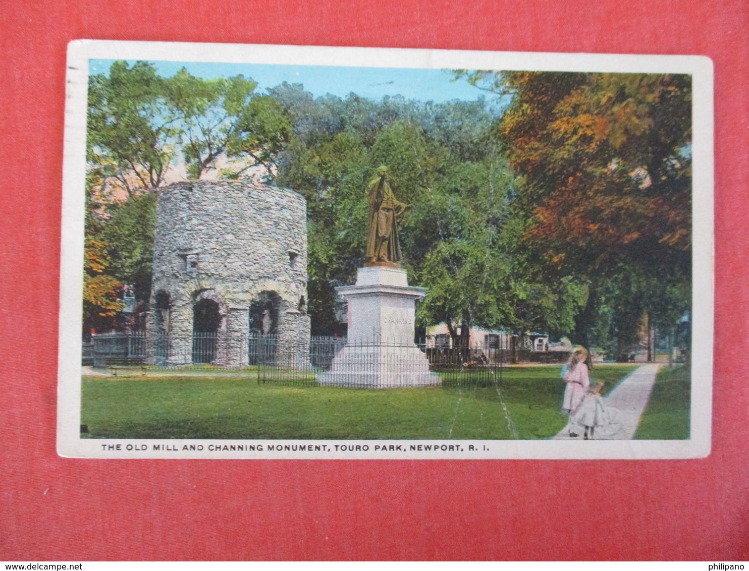 Old Mill & Channing Monument----  Has Crease  Rhode Island > Newport  Ref 3024 - Newport