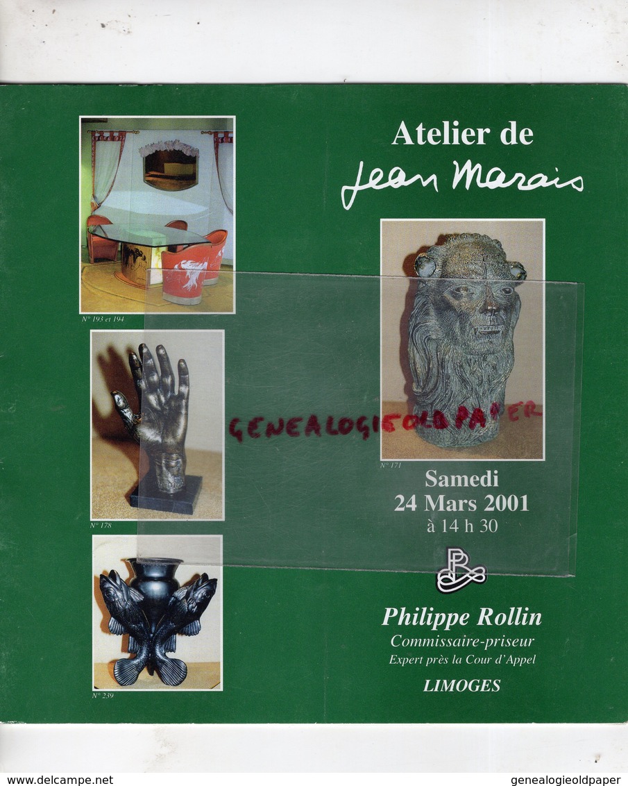 87 - LIMOGES- CATALOGUE VENTE ATELIER JEAN MARAIS-NE CHERBOURG 1913-VALLAURIS-SCULPTURE CERAMIQUES BRONZES-ROLLIN 2001 - Autres & Non Classés