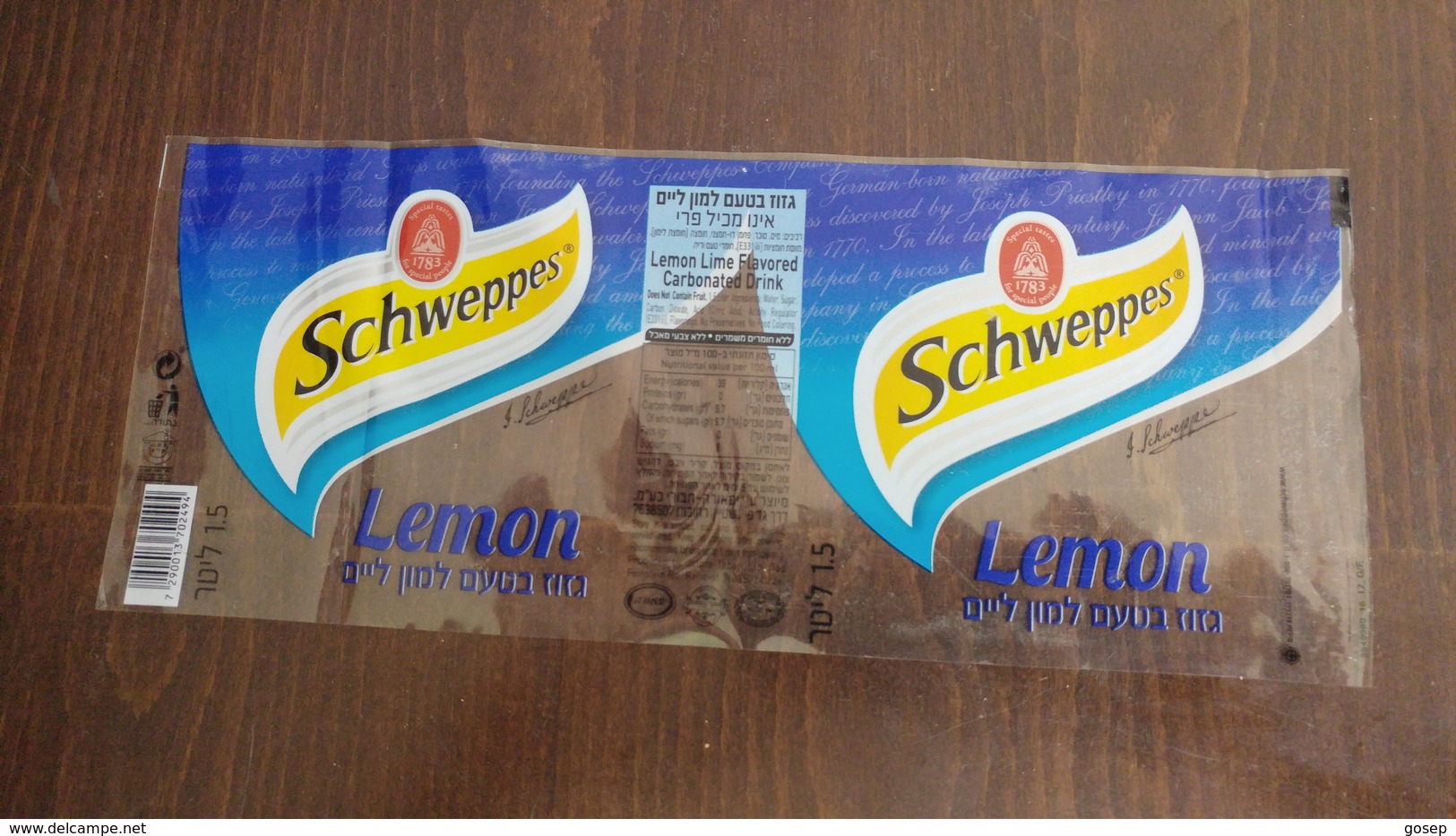 Israel-schweppes Labels-lemon-shopped Lemon Lime Flavor-(5) - Drink