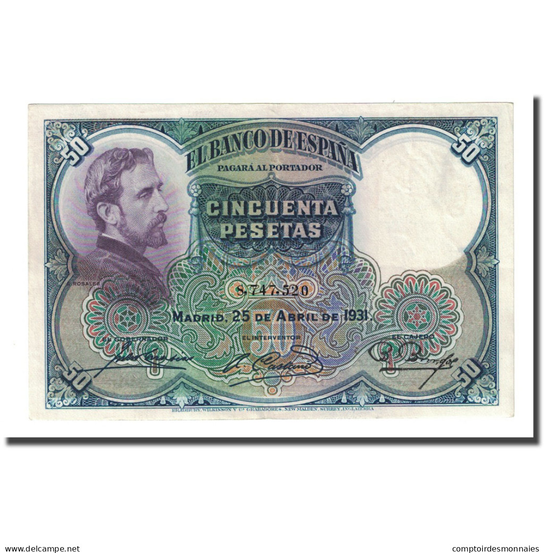 Billet, Espagne, 50 Pesetas, 1931-04-25, KM:82, SUP - 50 Peseten