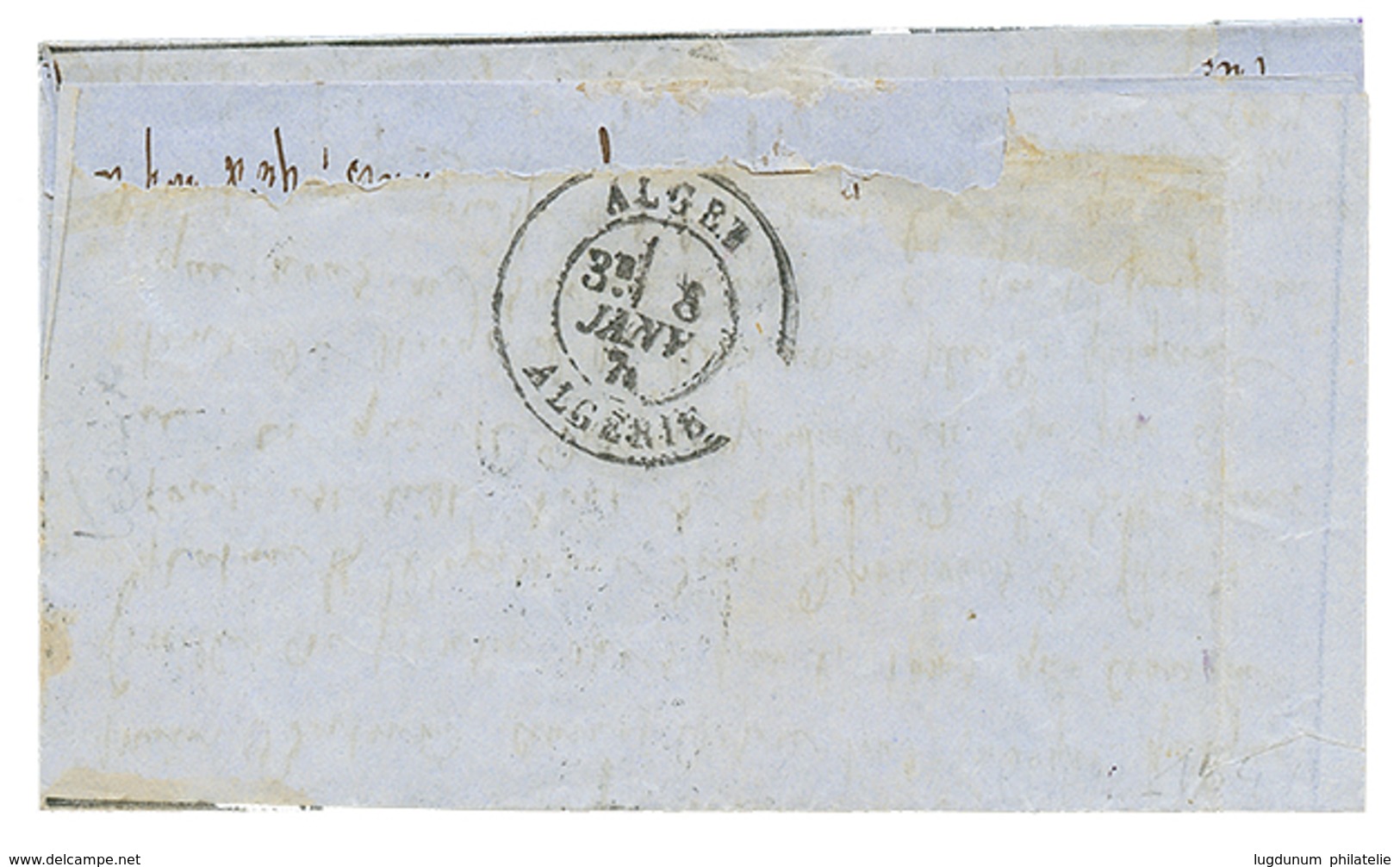 436 "BALLON-MONTE Pour L' ALGERIE" : 20c(n°37) Obl. GC + PARIS LES TERNES 23 Dec 70 Sur Lettre Avec Texte Pour ALGER, AF - Oorlog 1870