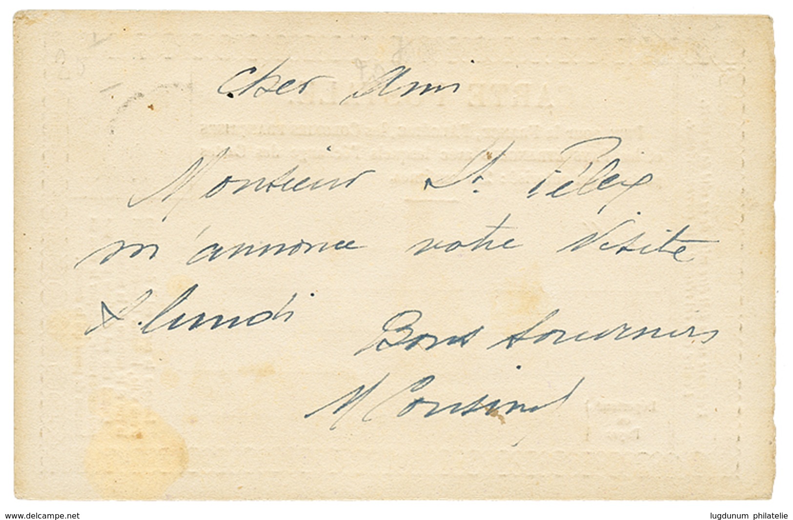 778 COLONIES GENERALES Paire 5c Obl. BASSE-TERRE Sur CARTE PRECURSEUR Pour CAPESTERRE. TB. - Autres & Non Classés