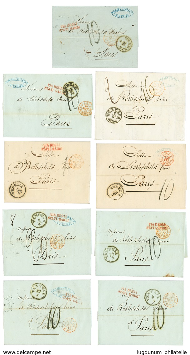 1150 1855/58 Correspondance Of 9 Entire Letters From VENEZIA To FRANCE. Superb. - Ohne Zuordnung