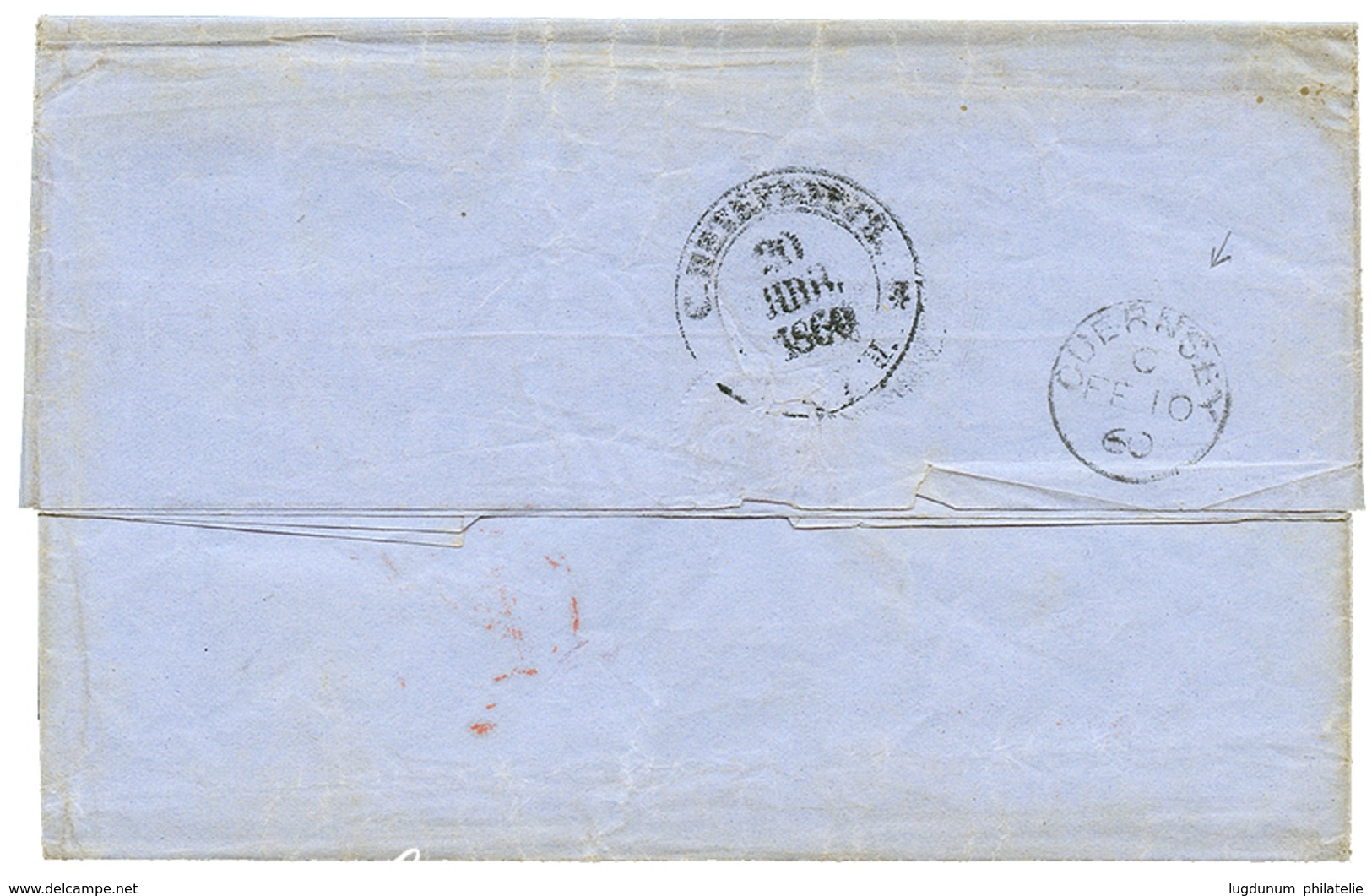 1216 "RUSSIA To GUERNESEY CHANNEL ISLANDS" : 1860 "2" Tax Marking + P. On Entire Letter From ST PETERSBURG To GUERNESEY  - Sonstige & Ohne Zuordnung