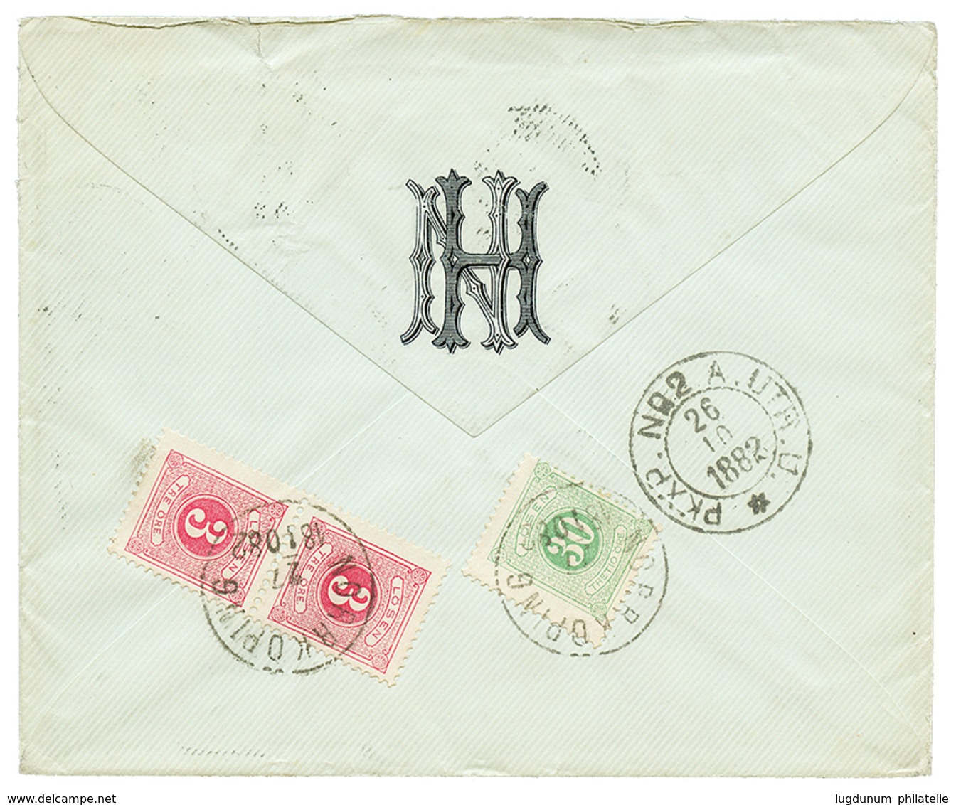 1231 1882 USA 5c Canc. 3 + CHICAGO On Envelope To NORRKOPING (SWEDEN) Taxed On Arrival With SWEDISH POSTAGE DUES 3 Ore(x - Autres & Non Classés