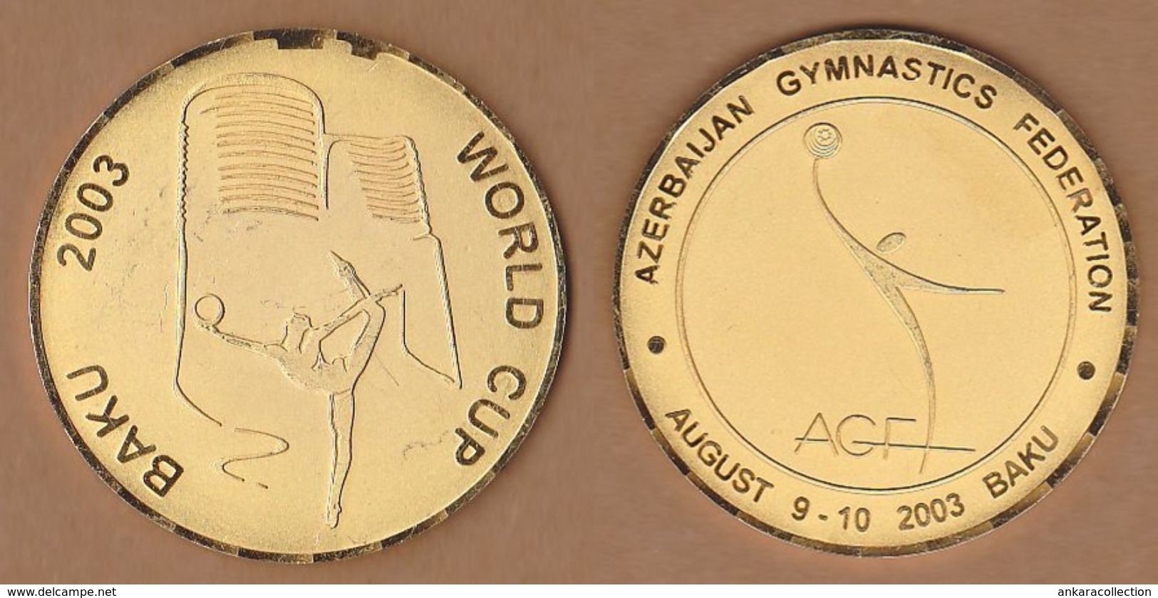 AC - WORLD CUP BAKU 2003 AZERBAIJAN GYMNASTICS FEDERATION 07 - 10 AUGUST 2003 MEDAL MEDALLION - Gymnastik