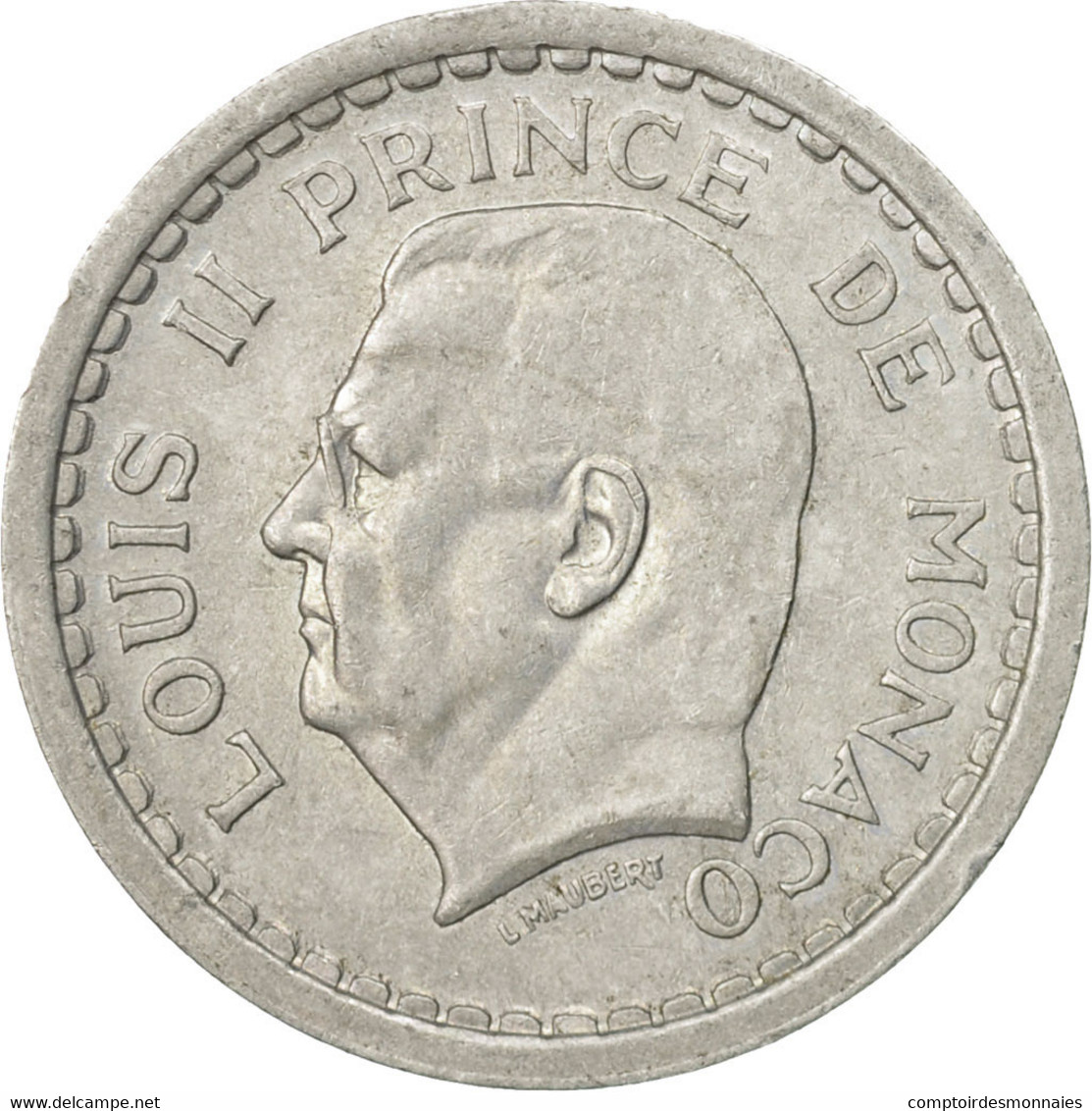 Monnaie, Monaco, Louis II, Franc, 1943, Poissy, TTB, Aluminium, Gadoury:131 - 1922-1949 Louis II