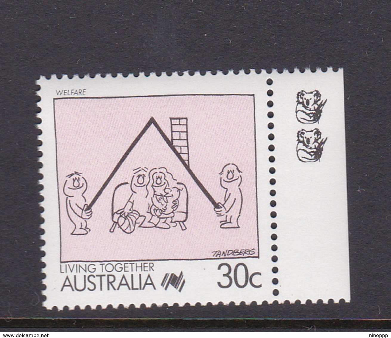 Australia ASC 1130a 1988 Living Together 30c Welfare 2 Koalas,mint Never Hinged - Probe- Und Nachdrucke