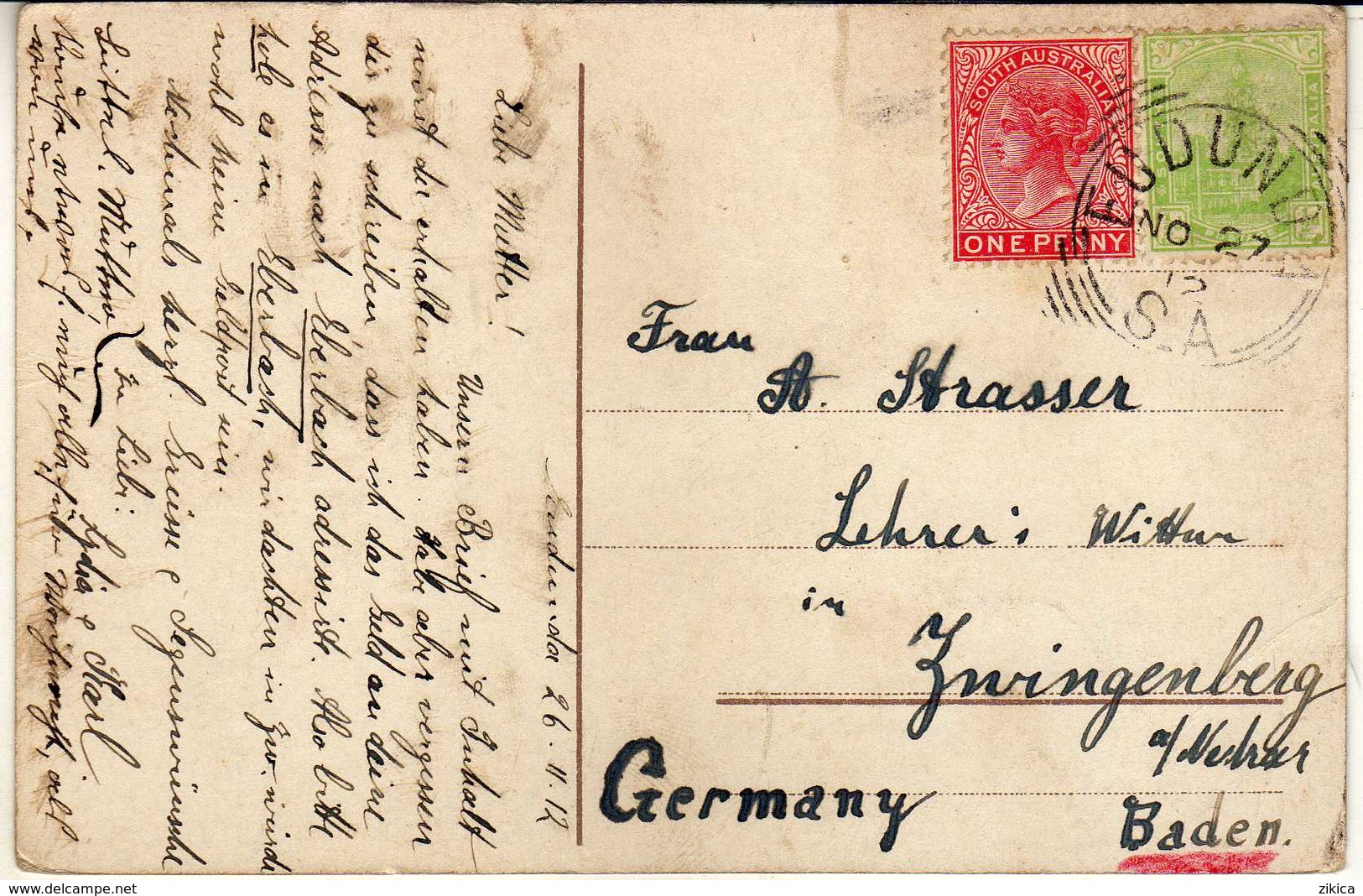 Australia > 1912 South Australia - Eudunda.stamps - Stamps - 1905 -1911 Adelaide Post Office - Queen Victoria - Briefe U. Dokumente