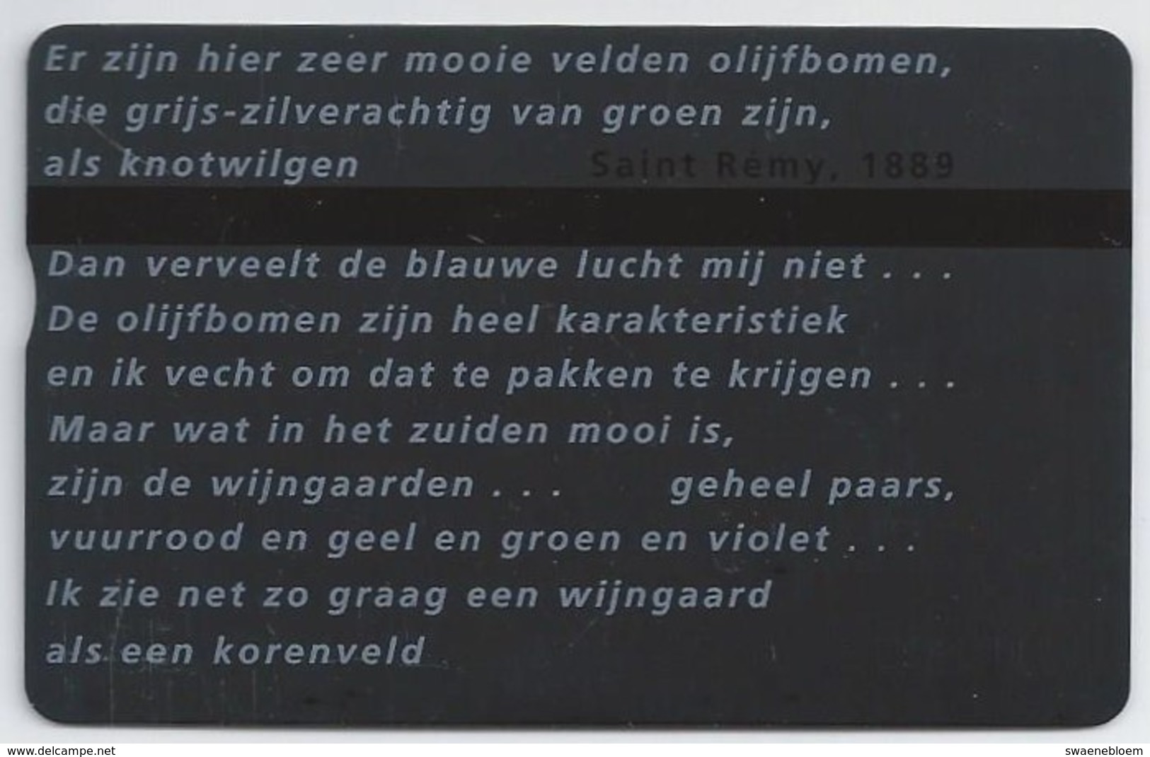 Telefoonkaart.- 006F15327. Nederland. PTT Telecom  Vincent Van Gogh. 45 Eenheden. 10 Gulden. Saint Remy, 1889 - Públicas