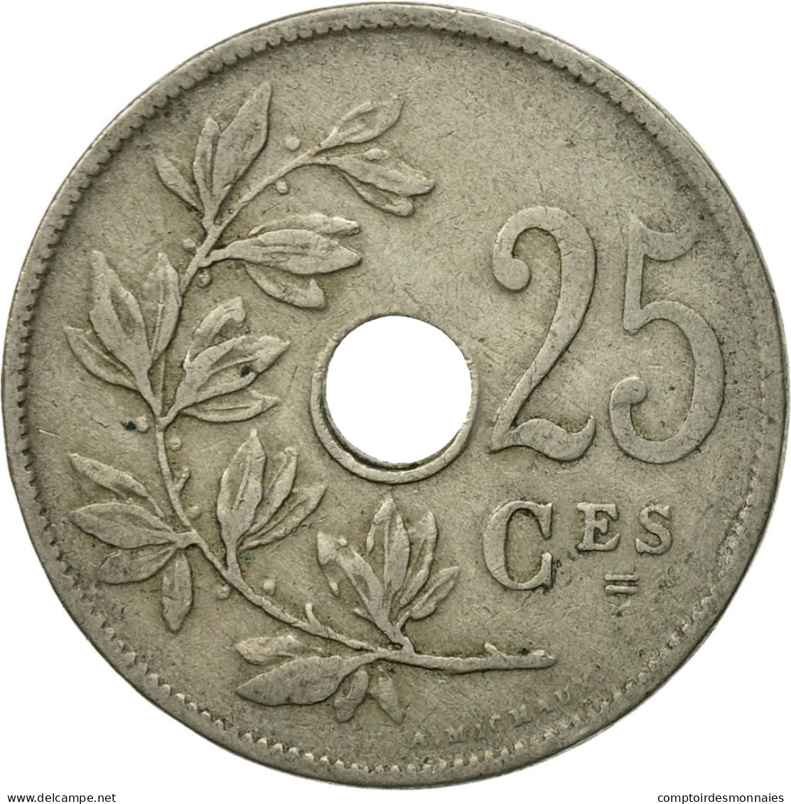 Monnaie, Belgique, 25 Centimes, 1909, TB+, Copper-nickel, KM:62 - 25 Cents