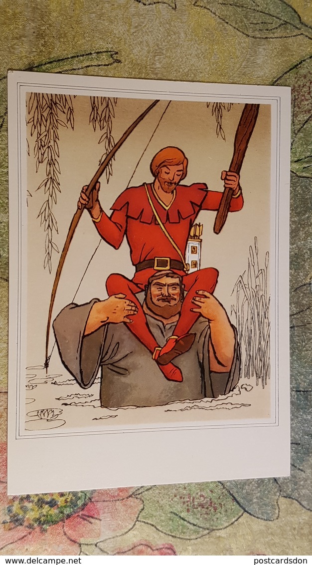 "ROBIN HOOD" - OLD USSR Postcard -1975 - ARCHERY - Archer - Rare! - Archery