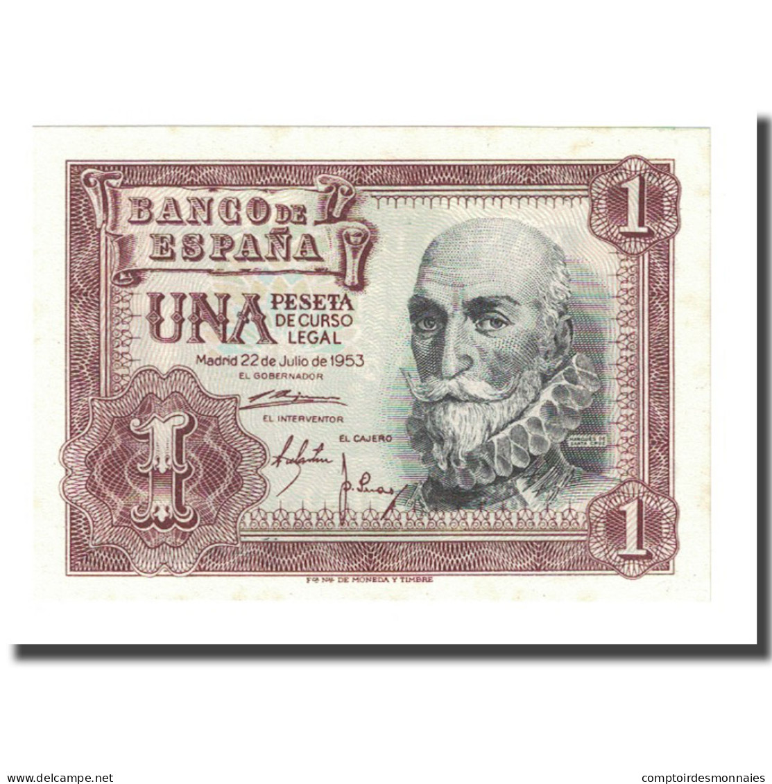 Billet, Espagne, 1 Peseta, 1953-07-22, KM:144a, NEUF - 1-2 Pesetas