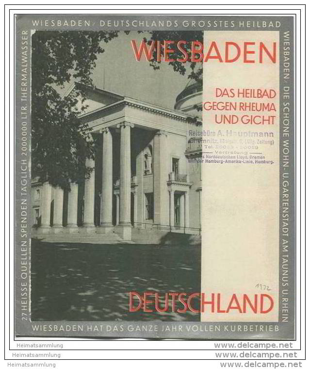 Wiesbaden 1932 - 16 Seiten Mit 50 Abbildungen - Beiliegend Hotel- Und Gaststättenverzeichnis 16 Seiten - Hesse