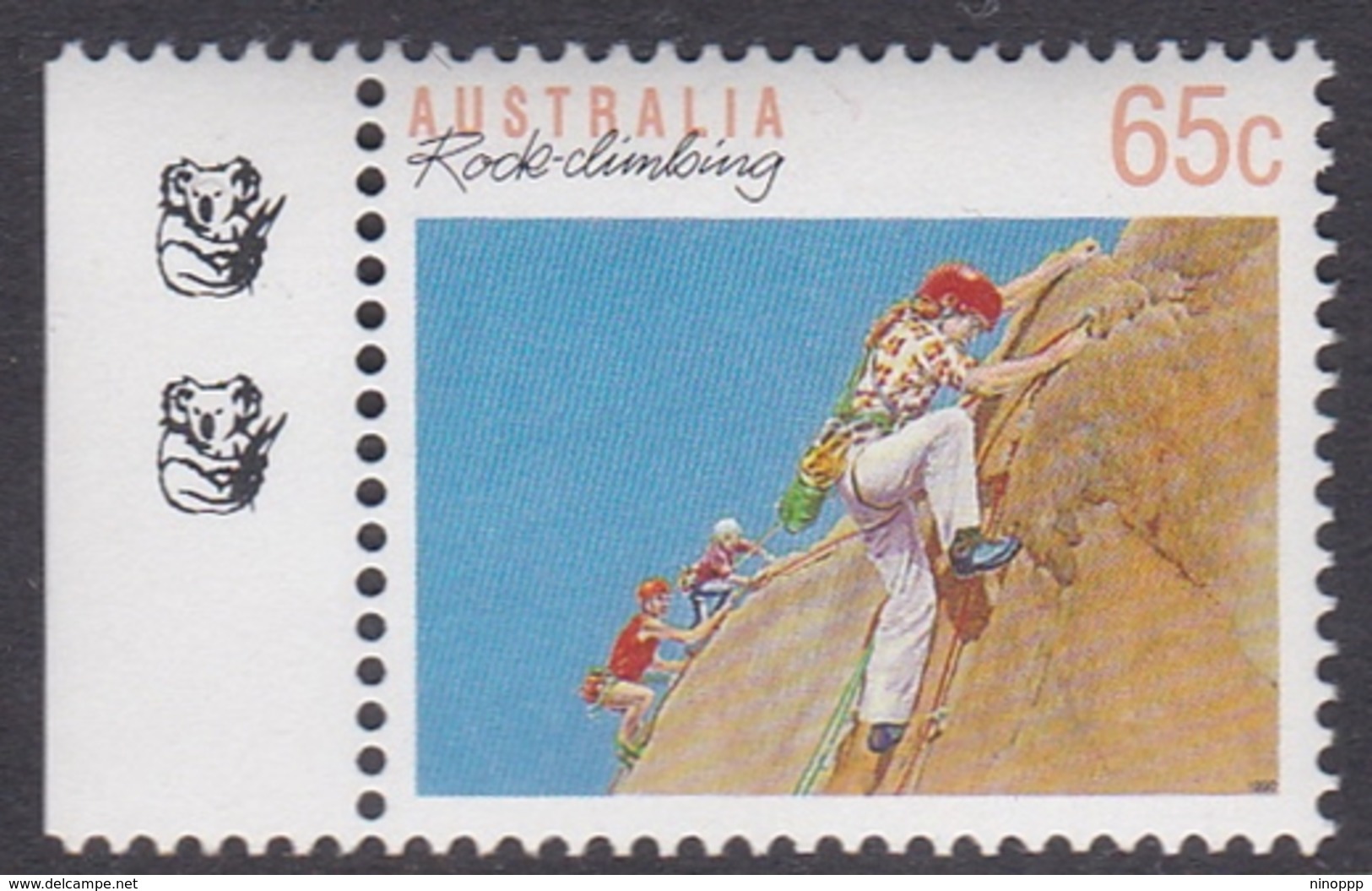 Australia ASC 1230b 1990 Sports 65c Rock Climbing 2 Koalas, Mint Never Hinged - Essais & Réimpressions