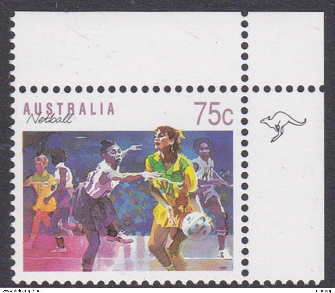 Australia ASC 1308e 1991 Sports 75c Netball 1 Roo, Mint Never Hinged - Essais & Réimpressions