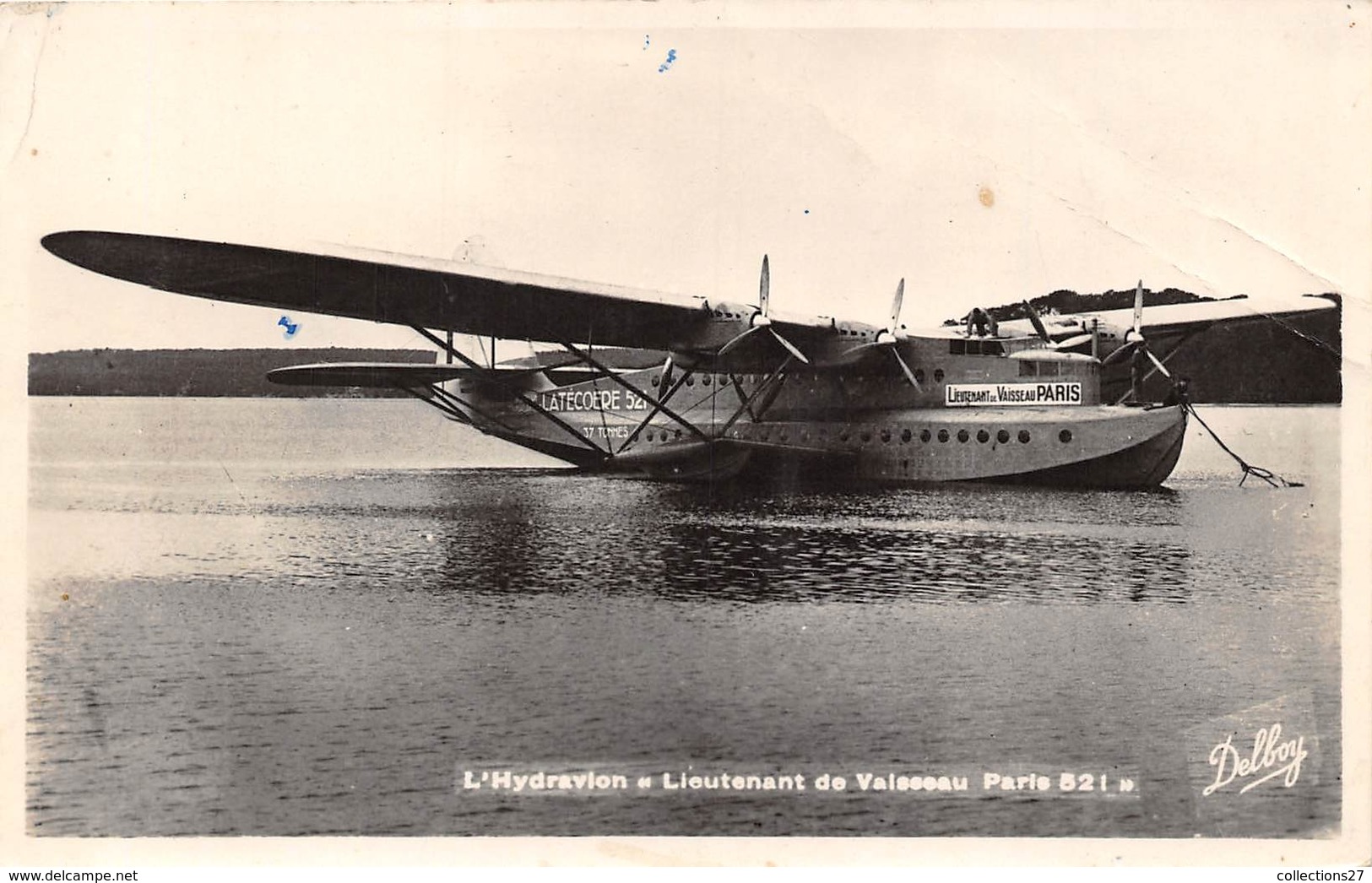 40-BISCARROSSE- L'HYDRAVION " LEIUTENANT DE VAISSEAU PARIS 521 - Biscarrosse