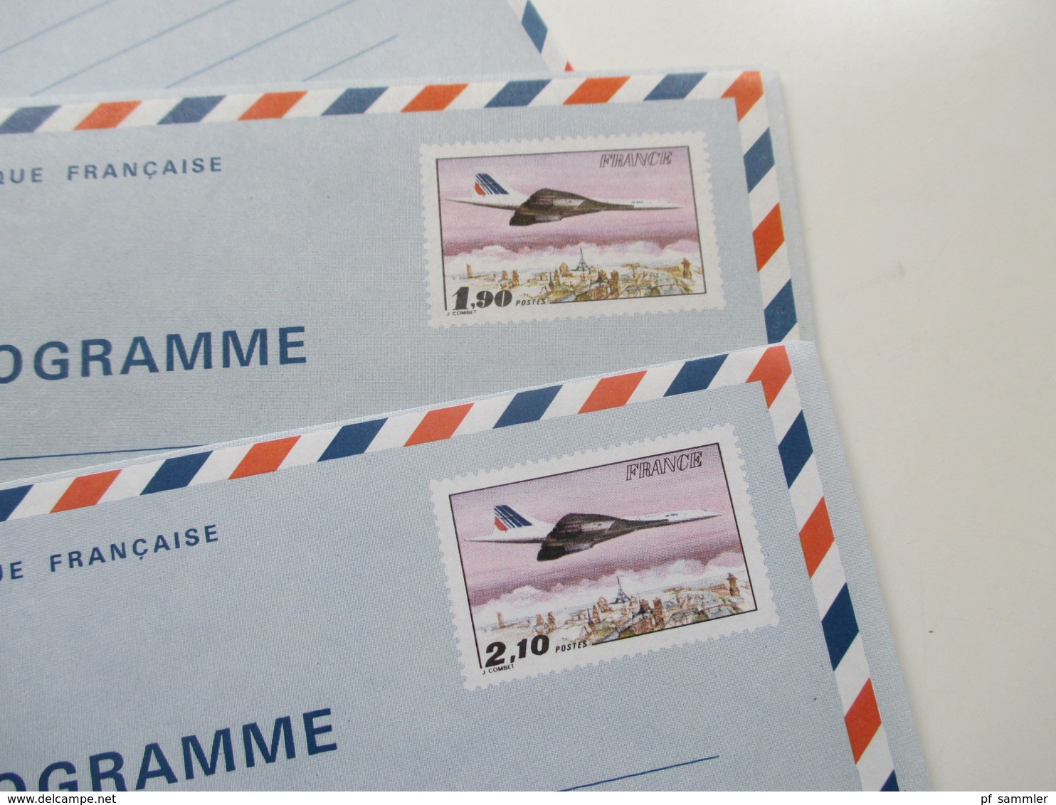 Frankreich Posten GA / Aerogramme Karten 70er Jahre - 2002 mit € GA insgesamt 75 Stück auch Umschläge. Ungebraucht
