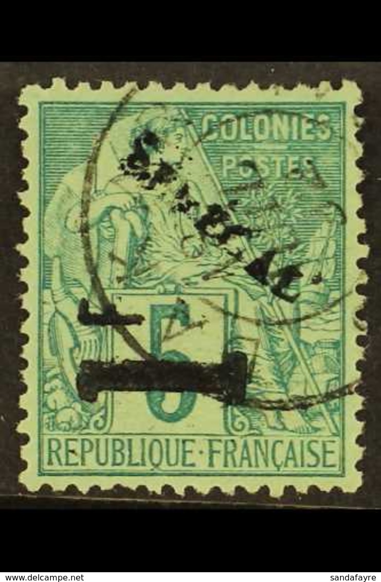 SENEGAL  1892 1fr On 5c Green, Yv 7, Very Fine Used. Signed Brun. For More Images, Please Visit Http://www.sandafayre.co - Sonstige & Ohne Zuordnung