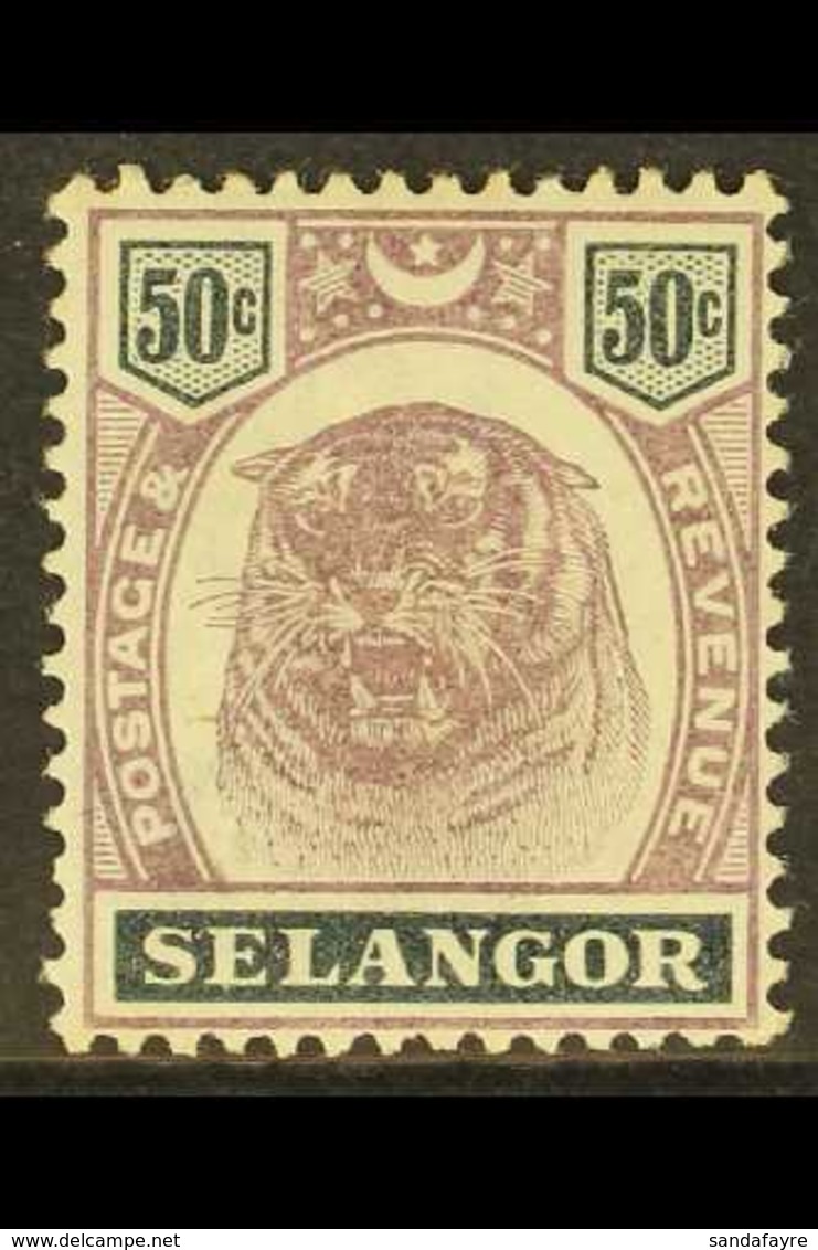 SELANGOR  1896 50c Dull Purple And Greenish Black, SG 59, Fine Mint. For More Images, Please Visit Http://www.sandafayre - Andere & Zonder Classificatie