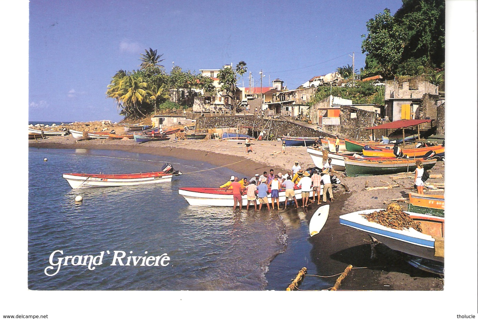 Grand'Rivière (La Trinité-Martinique)-1999-Retour De Pêche-Petit Port De Pêche Coloré Et Animé-Photo: Philippe Poux - La Trinite