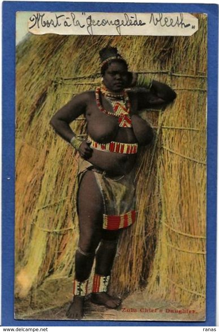 CPA Nu Féminin Afrique Du Sud Ethnic Femme Nue ZULU écrite - Zuid-Afrika