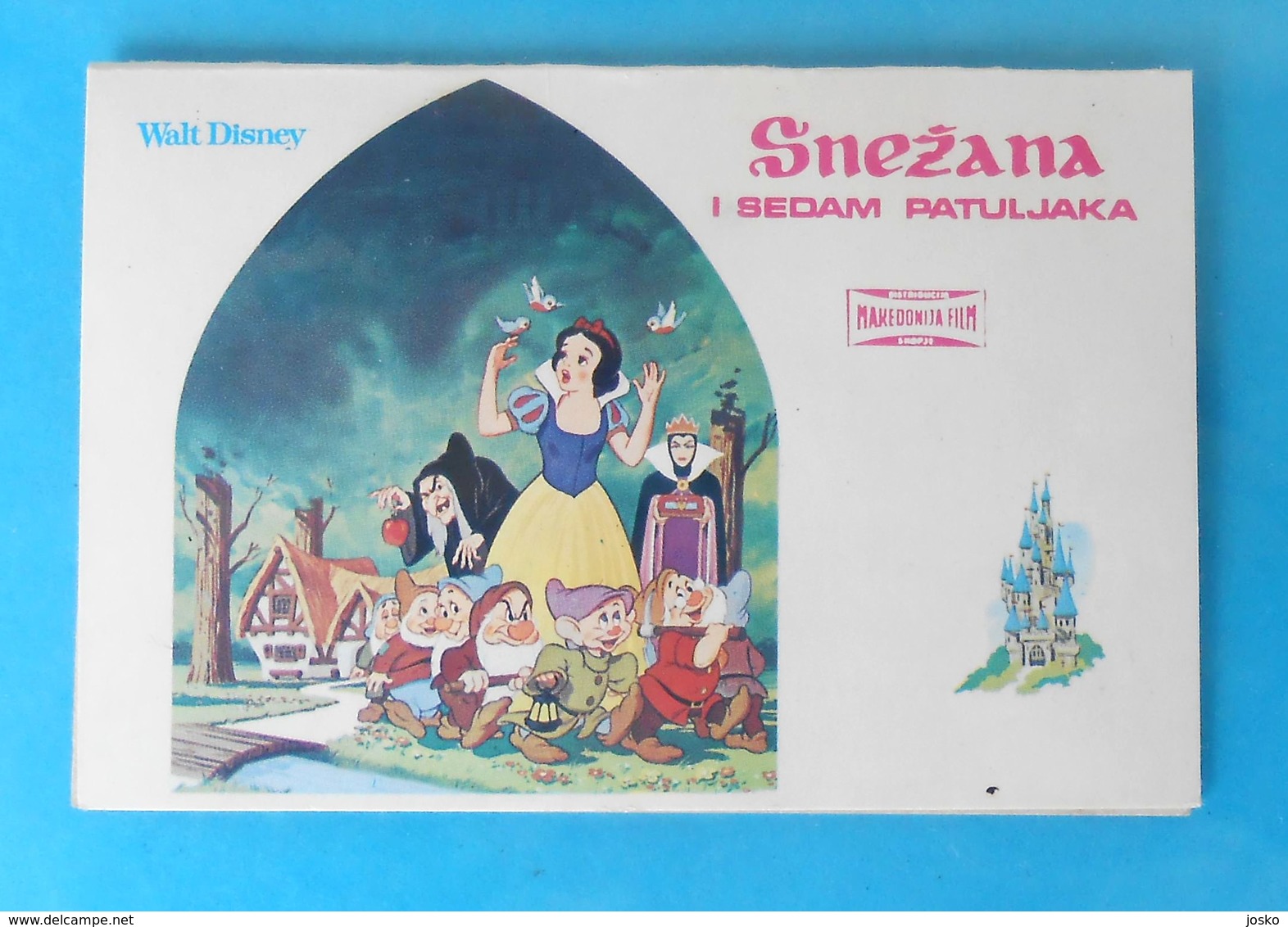 SNOW WHITE AND THE SEVEN DWARFS .... Yugoslavian Vintage Small School Timetable * Walt Disney - Europa