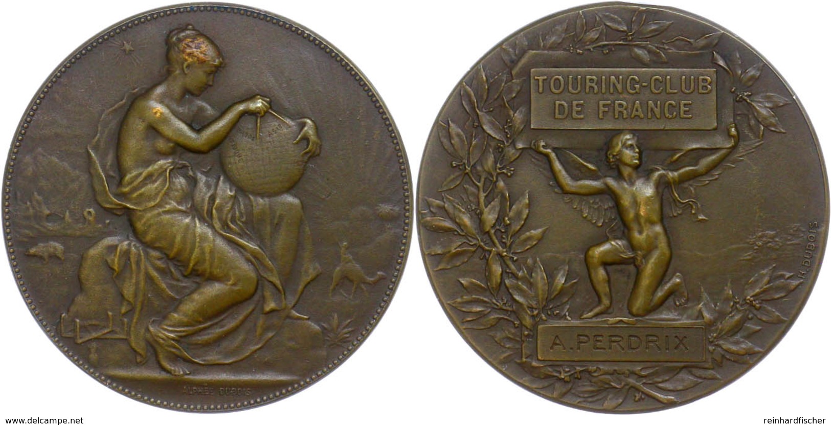 1189 Frankreich, Bronzemedaille (Dm. Ca. 41,10mm, Ca. 34,36g), O.J., Von A. Dubois., Touring-Club De France. Av: Sitzend - Sonstige & Ohne Zuordnung