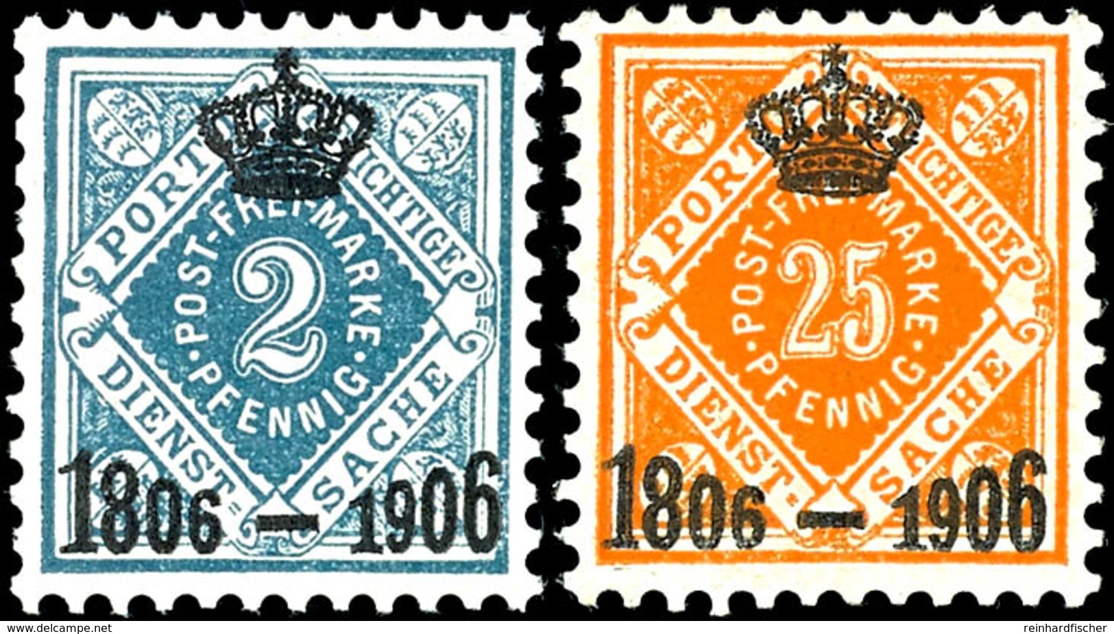 2035 2 - 25 Pfg Krönchenaufdrucke, 5 Werte Komplett, Tadellos Postfrisch, Unsigniert, Mi. 280.-, Katalog: 107/11 ** - Sonstige & Ohne Zuordnung