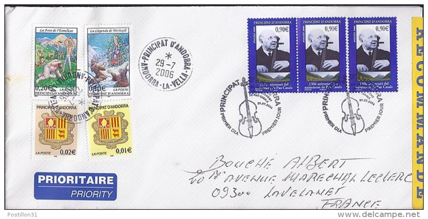 TP N° 629x3 + DIVERS  SUR LETTRE  RECOMMANDEE DU 29.07.06 POUR LA FRANCE - Briefe U. Dokumente