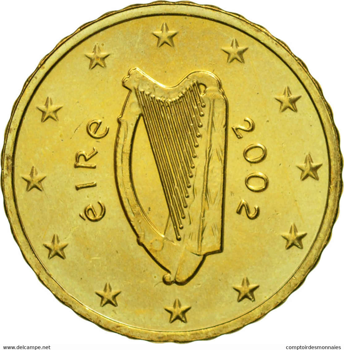 IRELAND REPUBLIC, 10 Euro Cent, 2002, SPL, Laiton, KM:35 - Irland