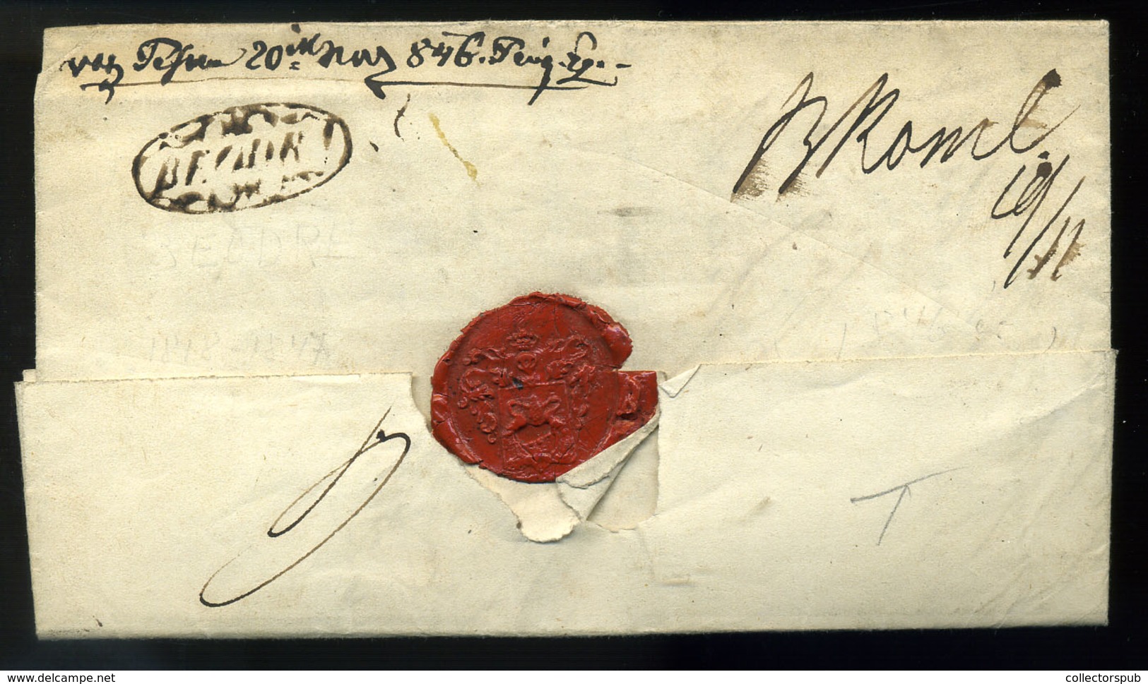 95787 PESTH 1846.Ajánlott Levél, Tartalommal  Gróf Karátsonyi Lajosnak Beodrára Küldve, Visszaküldve!  /  PESTH Ca 1846  - ...-1867 Prephilately