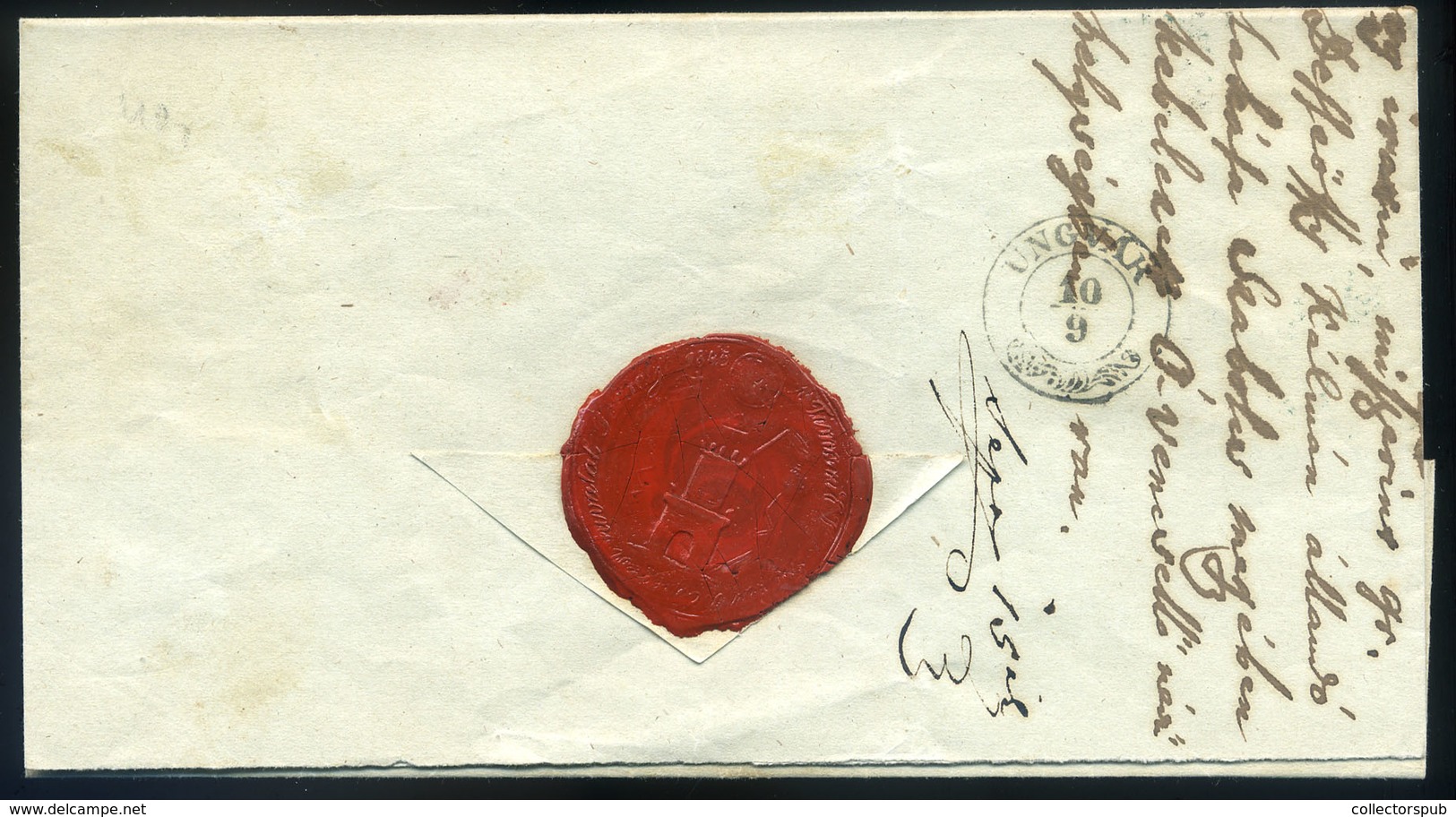 97212 TOKAJ 1848.09.05. Szabadságharc Korszak. Levél Ungvárra Küldve Zöld Bélyegzéssel  /  TOKAJ 1848.09.05. Letter To U - ...-1867 Vorphilatelie