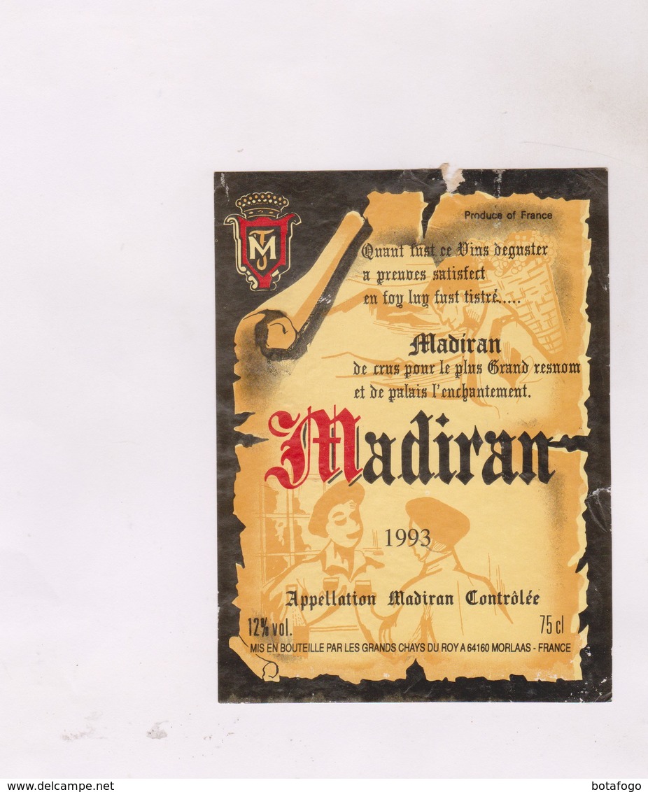 ETIQUETTE DE VIN MADIRAN 1993! - Madiran