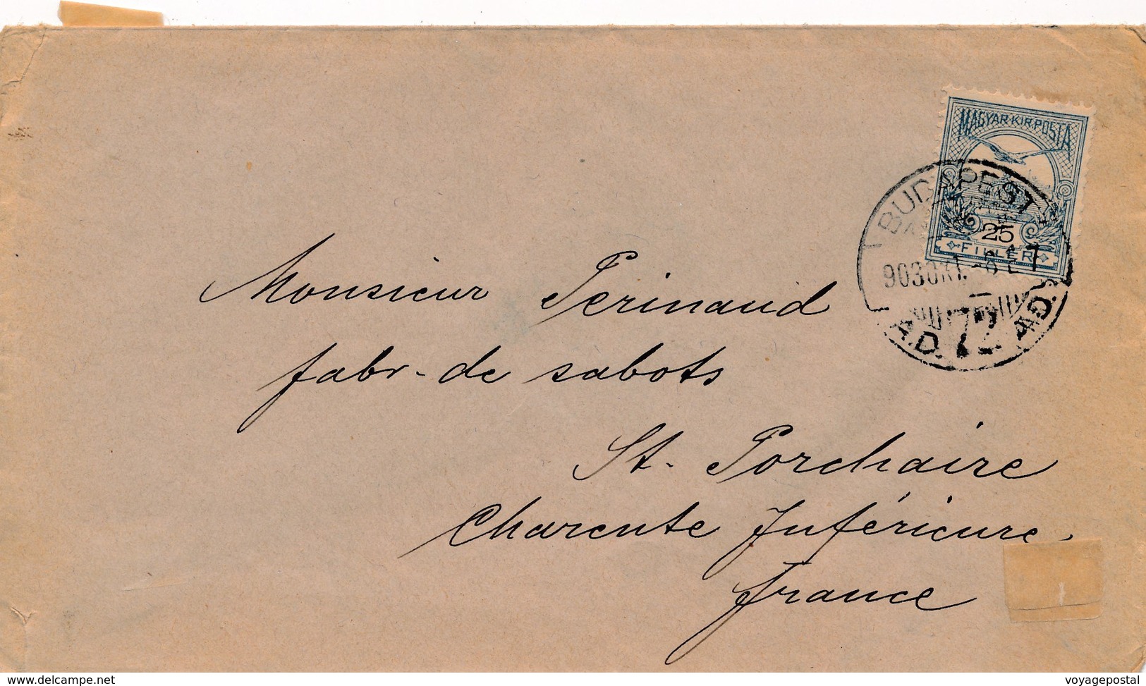 Lettre Budapest 25 Filler Pour La France Cover Hungary - Briefe U. Dokumente