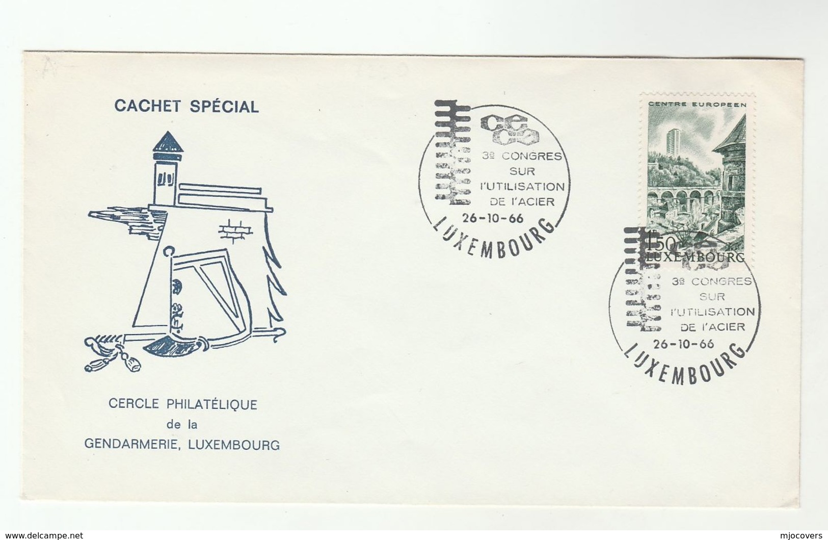 1966 Luxembourg USES Of STEEL CONGRESS EVENT COVER Industry Minerals Stamps Metal - Briefe U. Dokumente