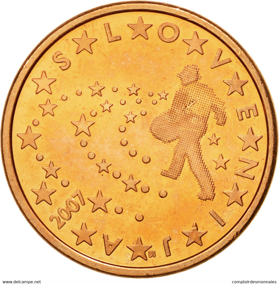 Slovénie, 5 Euro Cent, 2007, SPL, Copper Plated Steel, KM:70 - Slovenië