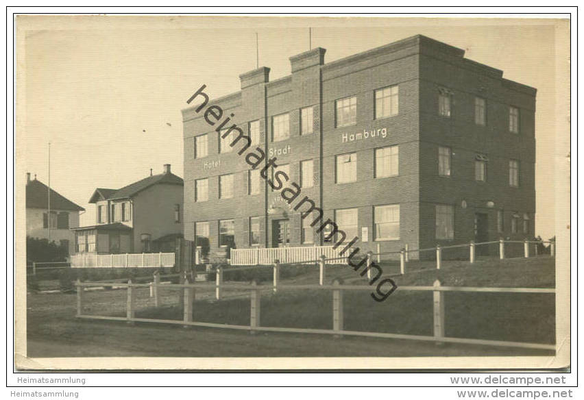 Nordseebad Sankt Peter-Ording - Hotel Stadt Hamburg - Foto-AK Gel. 1932 - St. Peter-Ording