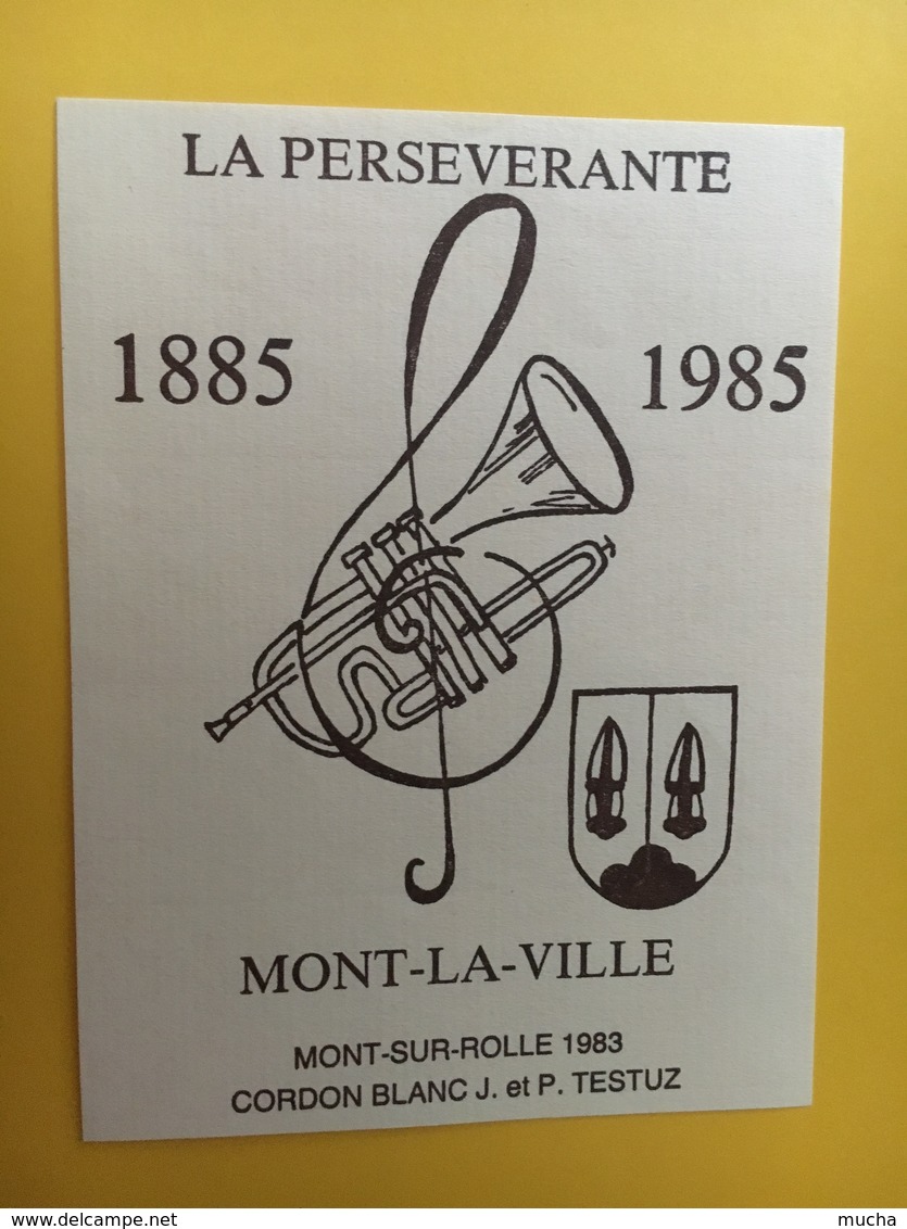 8743 -La Persévérante 1885 -1985 Mont-la-Ville Suisse 2 étiquettes - Muziek & Instrumenten