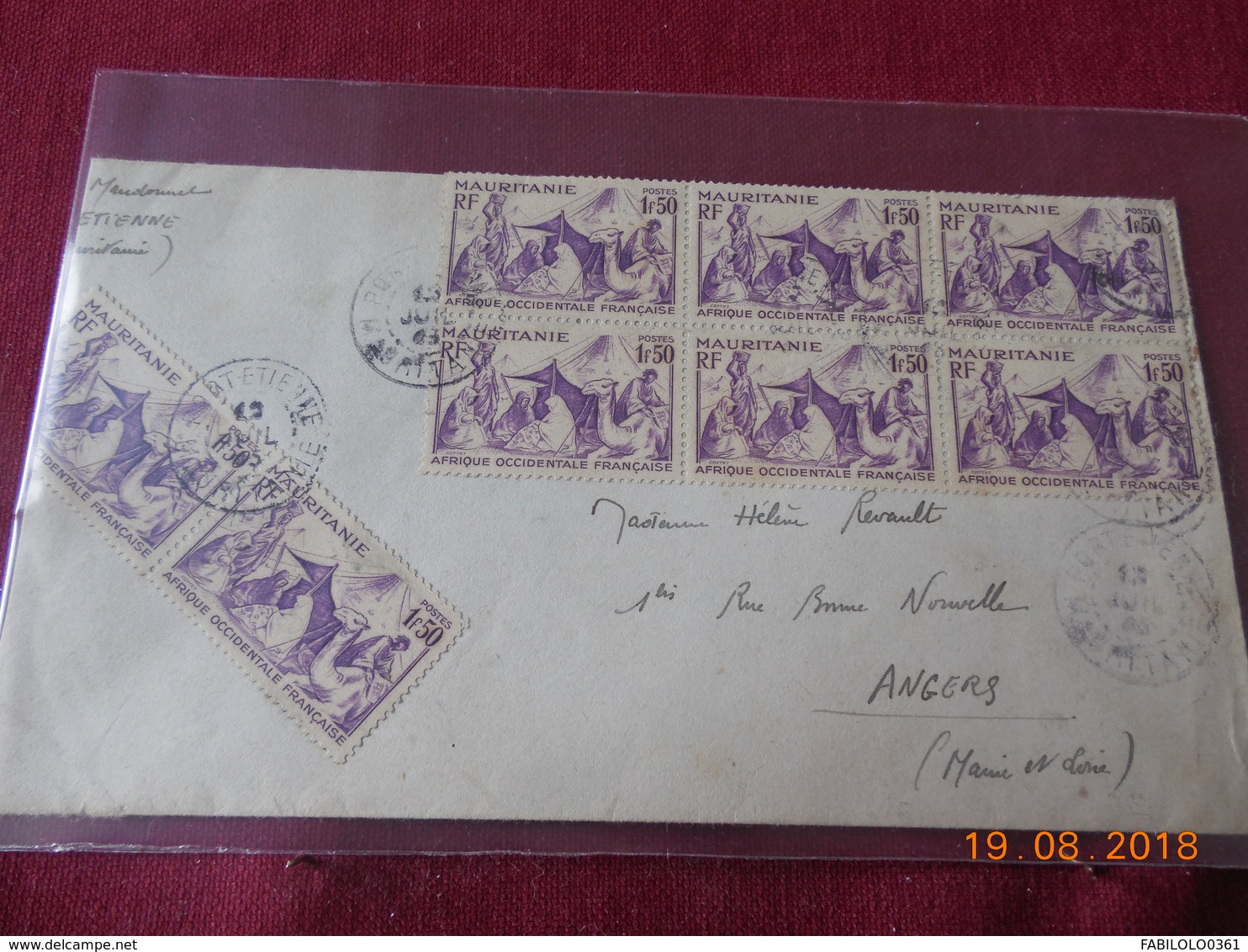 Lettre De 1945 En Provenance De Mauritanie A Destination D Angers. - Lettres & Documents