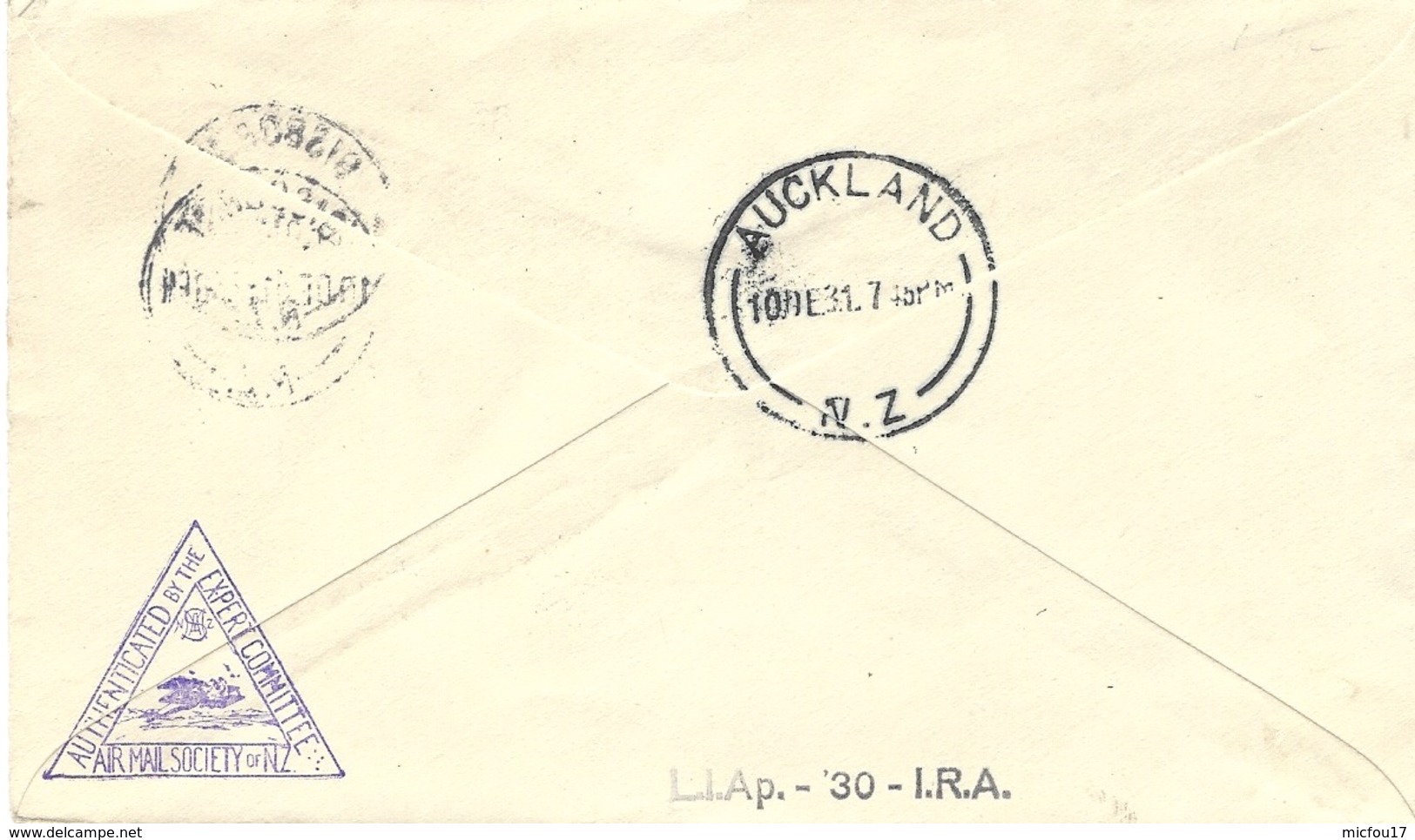 10 Dec 1931 - First Air Mail GISBORNE - AUCKLAND - Luftpost