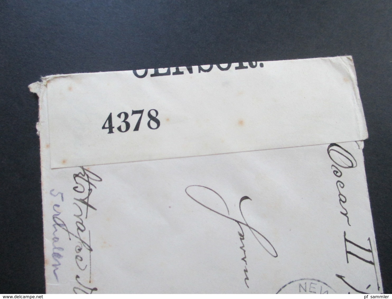 USA 1916 Brief Von New York Nach Weimar Schiffspost?? Oscar II Opened By Censor 4378 / Zensurbrief - Covers & Documents