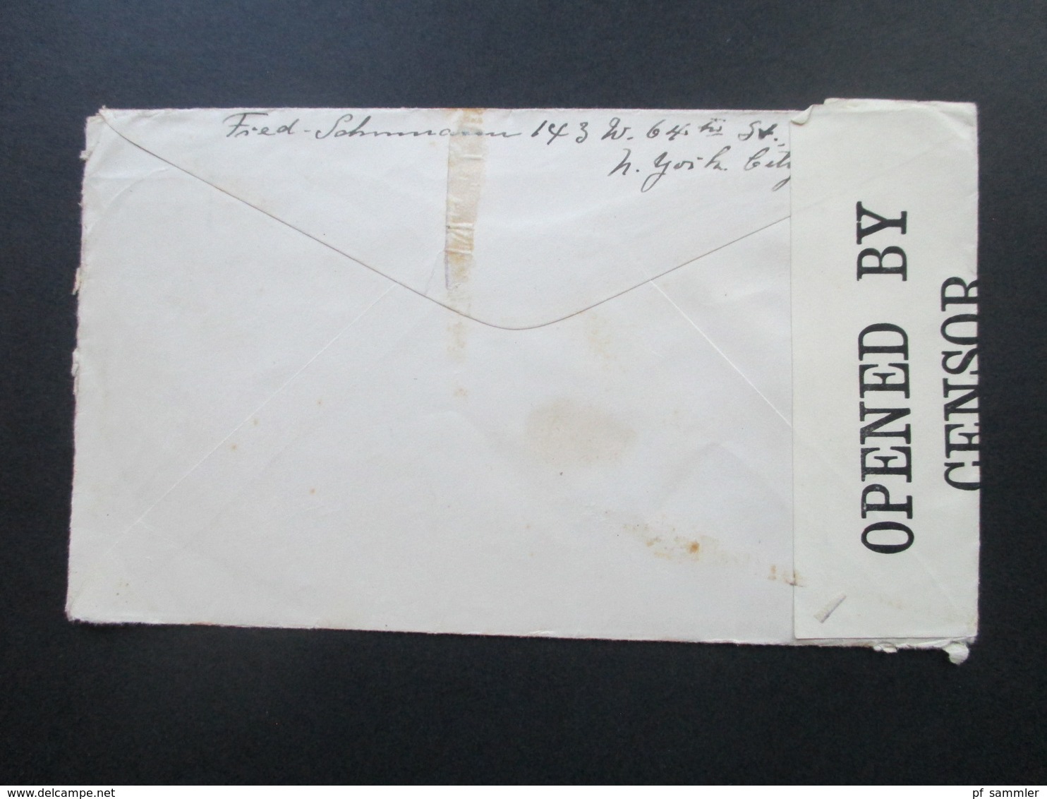 USA 1916 Brief Von New York Nach Weimar Schiffspost?? Oscar II Opened By Censor 4378 / Zensurbrief - Cartas & Documentos