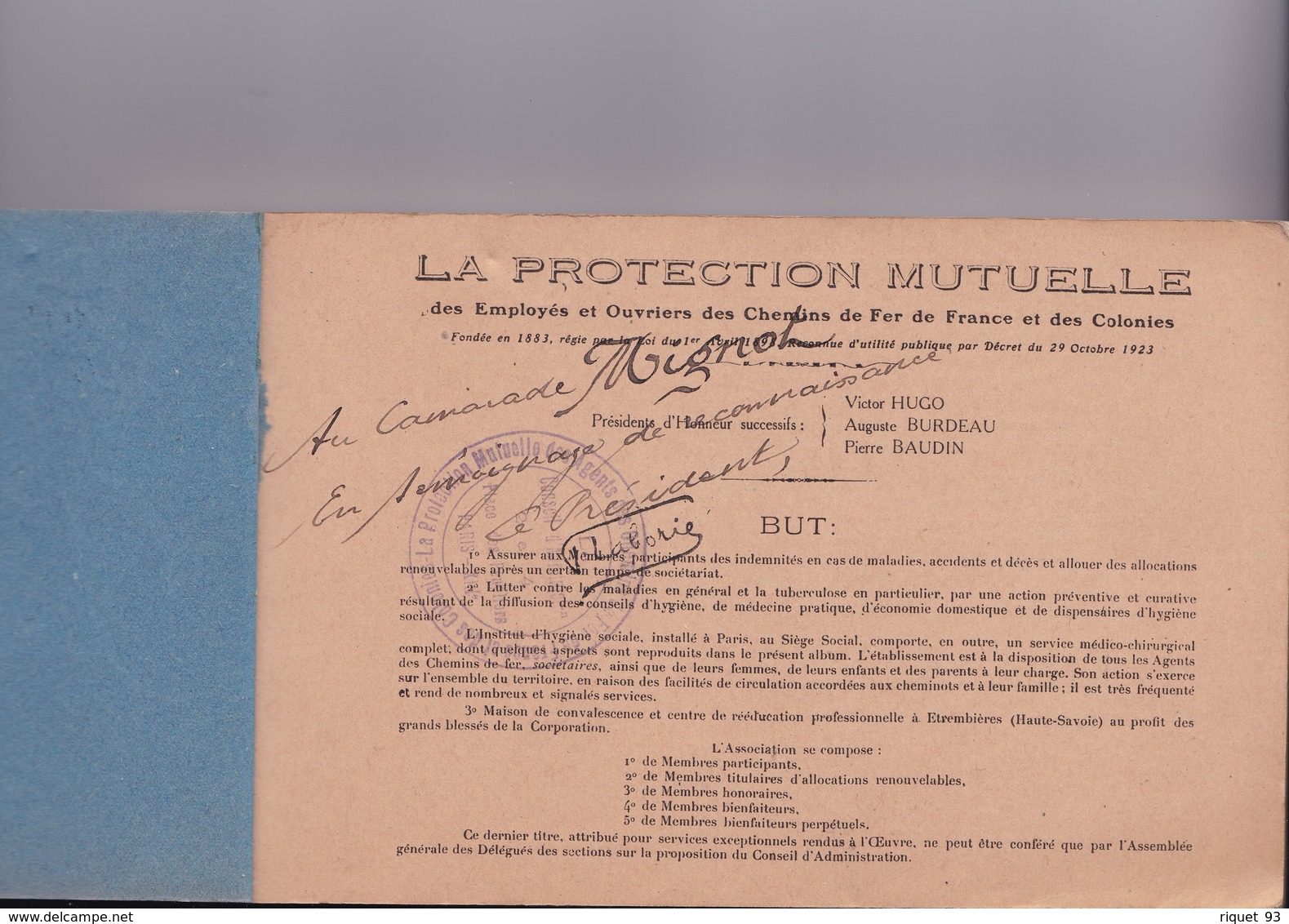 Carnet Dédicacé De "La Protection Mutuelle Des Chemins De Fer" (190mm X112mm) Relié De 30 Vues Sépia (165mm X112mm) - Ohne Zuordnung