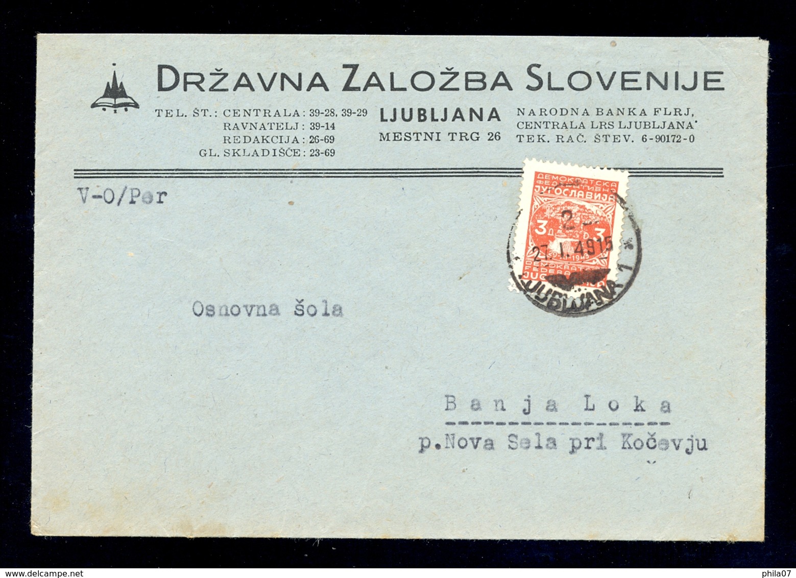 Slovenia, Yugoslavia - 4 envelopes with the various headers of firms from Ljubljana.