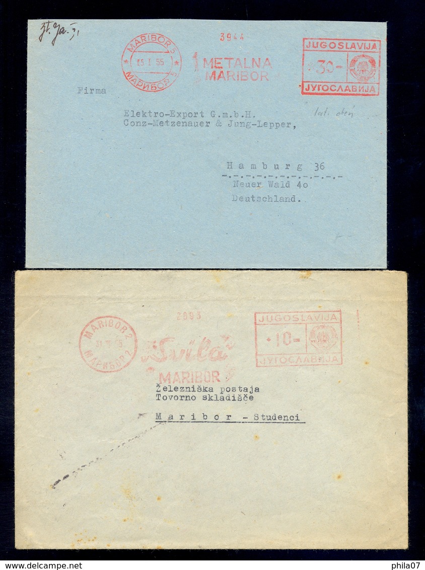 Slovenia, Yugoslavia - 5 Envelopes All With Machine Cancels Of Various Firms From Maribor And Ljubljana. - Slovénie