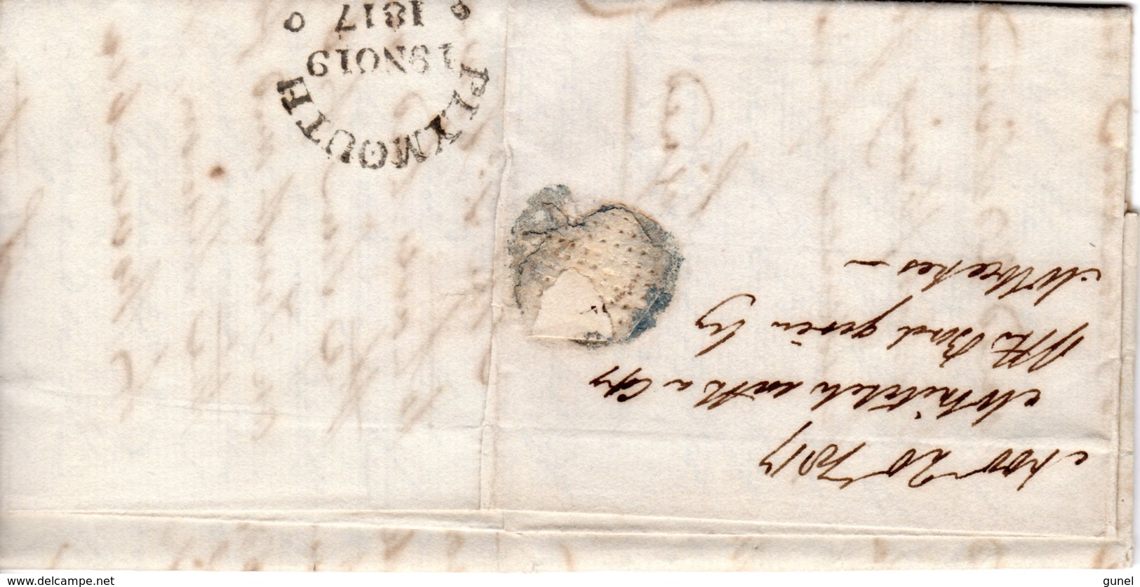 17 Nov 1817  Complete Letter From PLYMOUTH To Launceston - ...-1840 Precursori