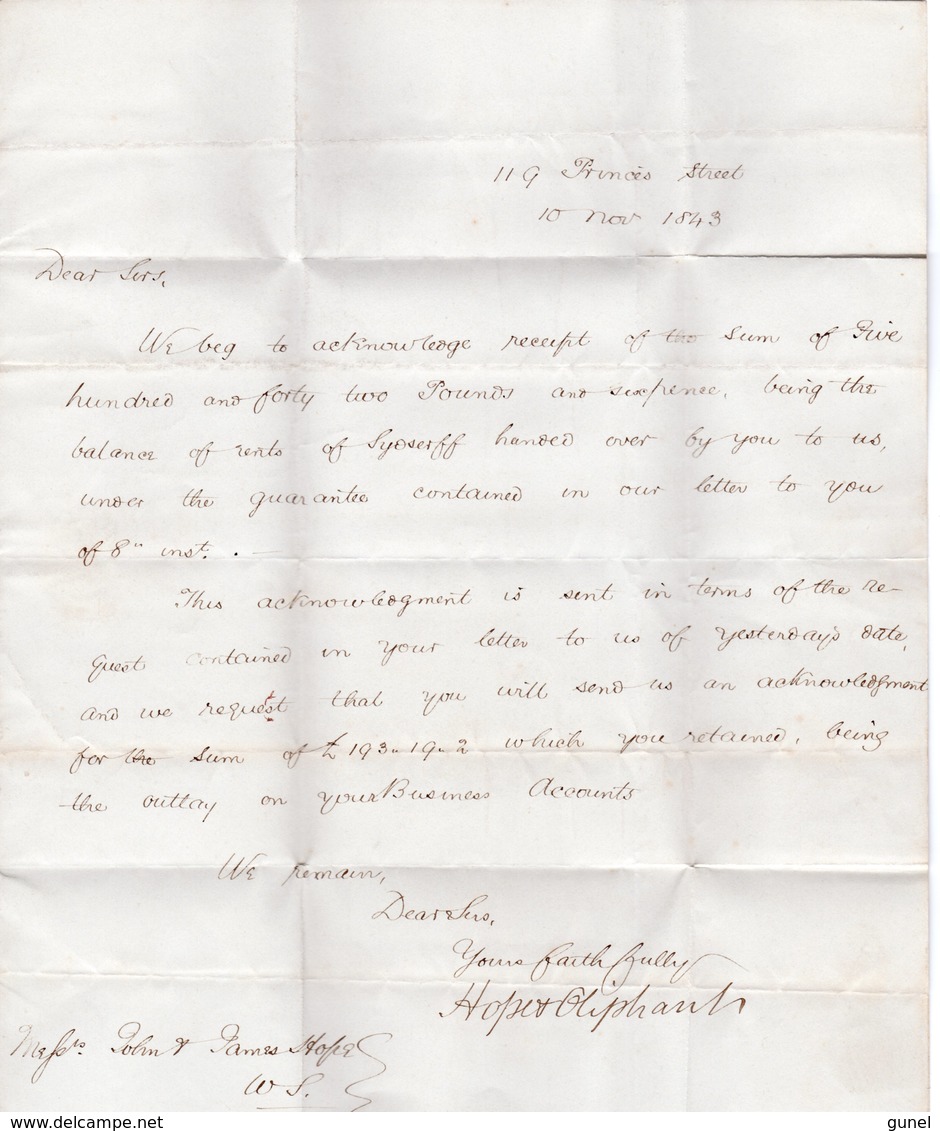 10 Nov 1843 Complete Letter  With PAID EDINB A - ...-1840 Vorläufer