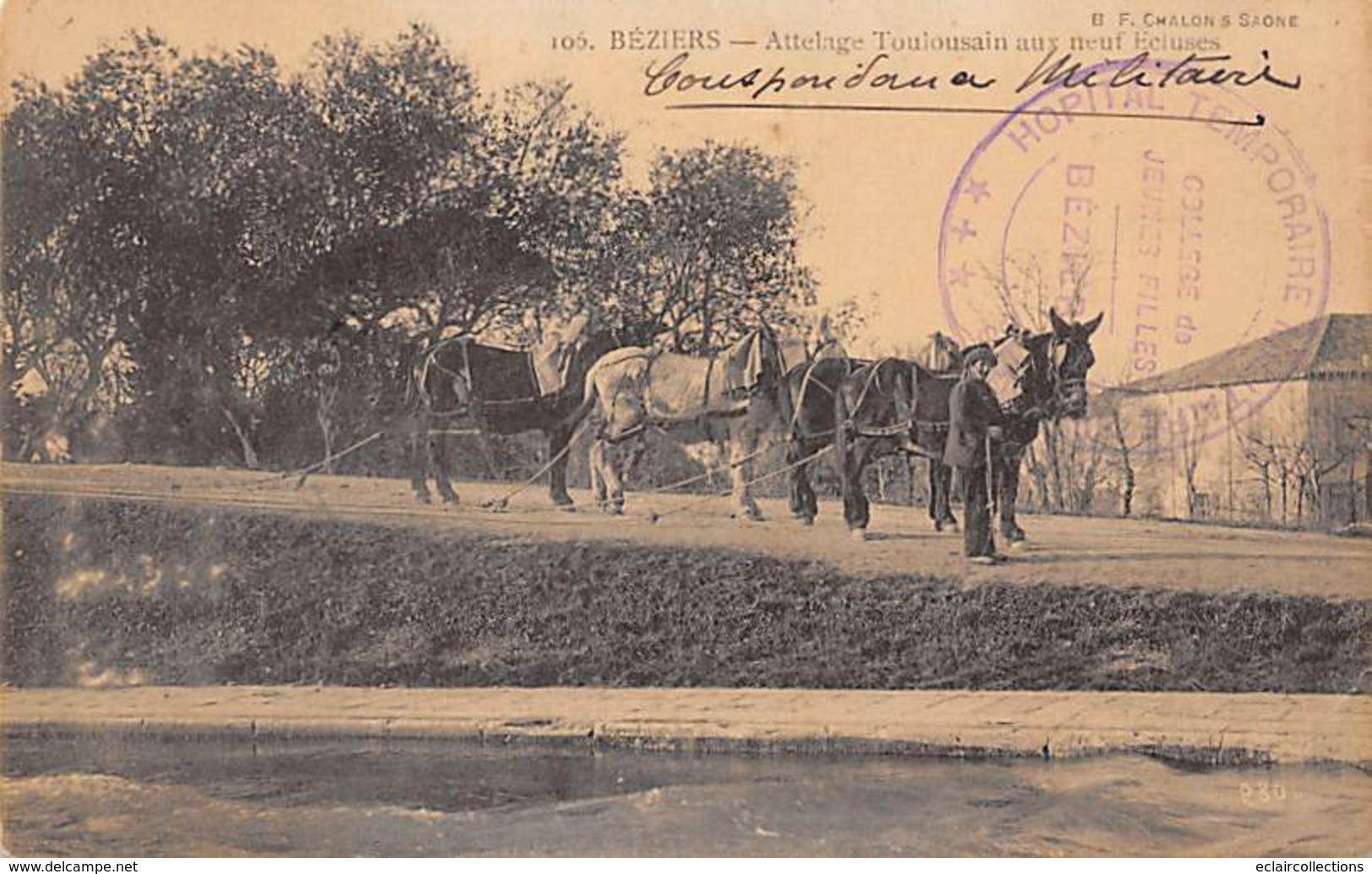 Béziers     34     Attelage Toulousain Aux Neuf écluses        (voir Scan) - Beziers